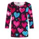 thumbnail image 4 of Xuyuer Valentines Day Lightweight Heart Pattern Tunic Spring Summer Shirts T-Shirts Graphic Tee Tops Womens Casual 3/4 Sleeve Shirts Dressy Round Neck Tops Fashion, 4 of 5