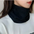 thumbnail image 4 of safuny Woman Elegant 4 In 1 Face Cover Scarf Hair Band Hair Ring Thin Knitted Pullover Scarf Warm Neck Soft Fashion Winter Scarf Black, 4 of 5