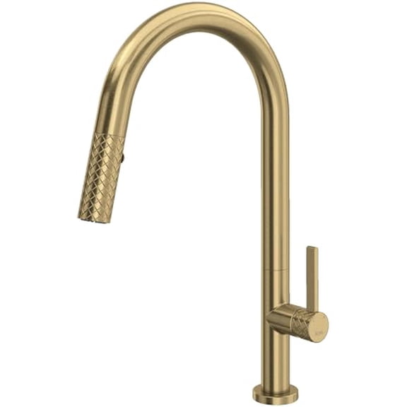 Rohl Tenerife Pull-Down Kitchen Faucet With C-Spout in Antique Gold - TE55D1LMAG