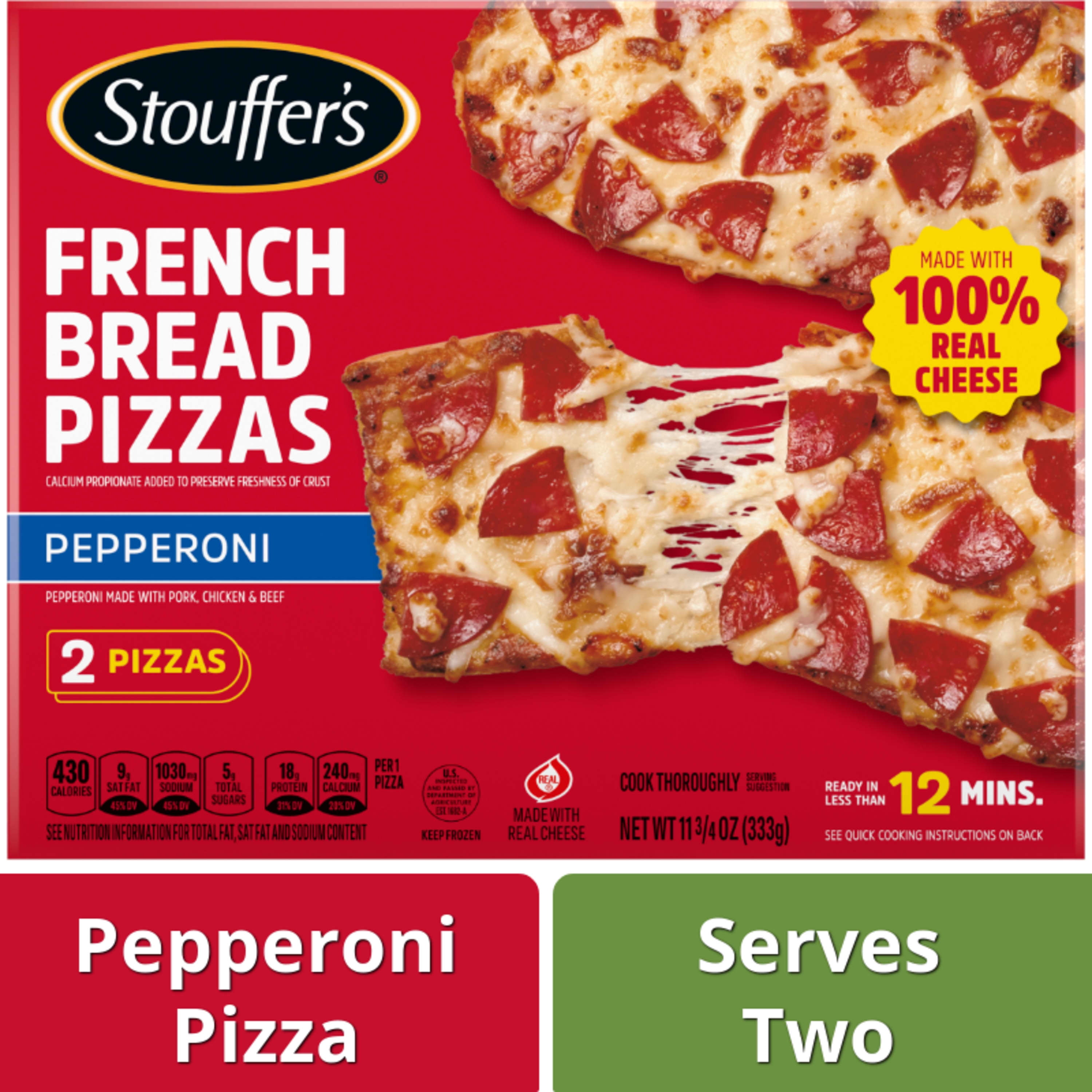Stouffer's Pepperoni French Bread Pizza, 11.75 oz (Frozen Pizza