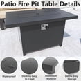 thumbnail image 3 of Kullavik Aluminum Propane Fire Pit Table 43 Inch 55,000 BTU Auto-Ignition, CSA Certification Outdoor Gas Fire Pits with Slide Out Tank Holder, Outdoor Fire Tables Wider Desktop, Windshield and Lid, 3 of 6