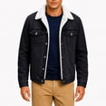 thumbnail image 5 of Jackets For Men Winter Sherpa Lined Denim Jacket Button Down With Pockets Workwear Coat Vintage Trendy Weekend Outdoor Outfits, 5 of 6