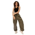 thumbnail image 2 of Gothic Cargo Pants Women Baggy High Waisted Y2k Pants Wide Leg with Pockets Drawstring Streetwear Casual Harajuku Joggers, 2 of 5
