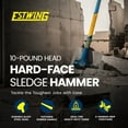 thumbnail image 1 of Estwing 10 Pound Head Hard Face Sledge Hammer w/36 Inch Fiberglass Handle, 1 of 10