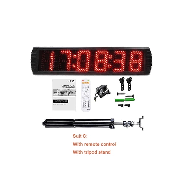 Outdoor 5'' Large Led Stopwatch Time Display Countdown Timer Digital Sports Race Timing Clock/Tripod ,Versatile Applications