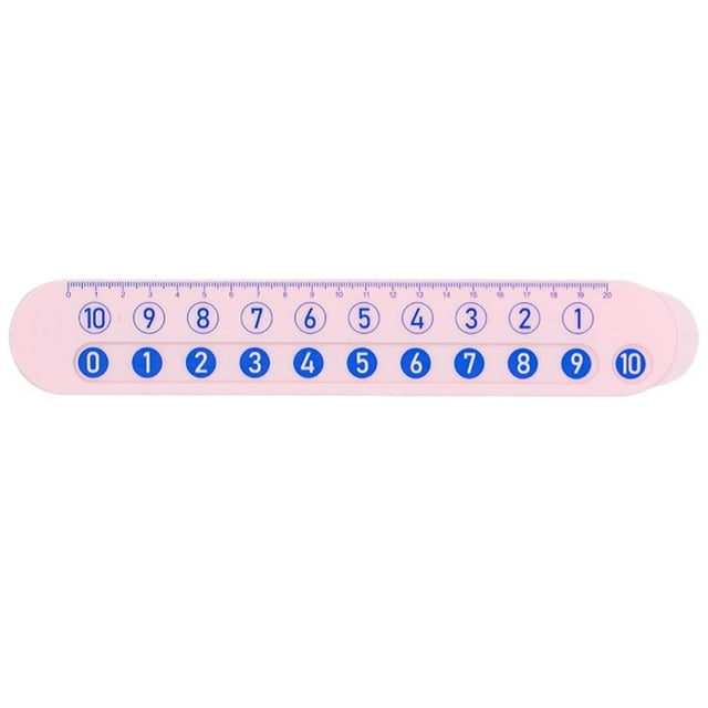 Children's Math Number Decomposition Ruler 9.75" Blue Pink Plastic Learning Tool for Early Education & Arithmetic Practice