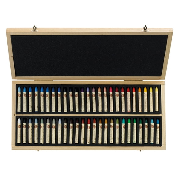 Sennelier Oil Pastel Set, 50-Color Picasso Wood Box Set