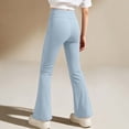 thumbnail image 4 of ZBSOKO Girls Yoga Pants High Waisted Stretch Full Length Flare Leggings Solid Color Pull On Athletic Trousers 3-15Y Workout Fashion Pant, 4 of 6