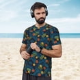 thumbnail image 4 of Wukai Hawaiian Style Print Men's Short-Sleeved Mesh T-Shirt,Quick-Dry Short Sleeve Workout T-Shirt-, 4 of 8