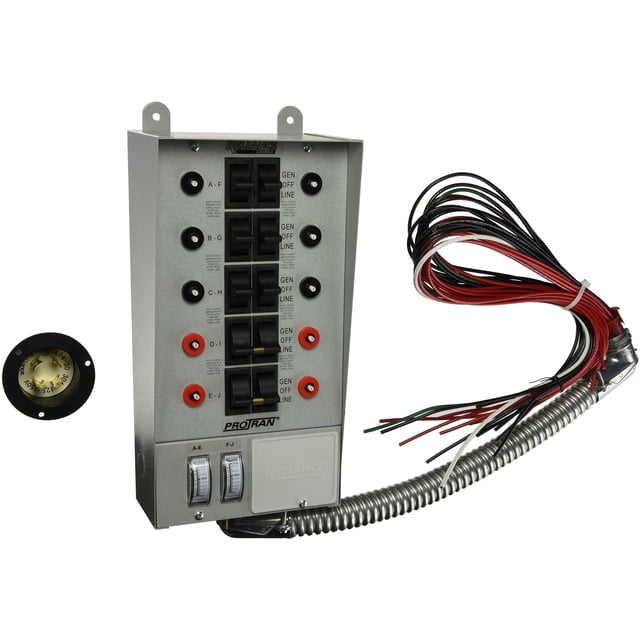 Reliance Controls 30310A Pro/Tran Interrupteur de Transfert de Générateur Intérieur 10-Circuits 30-Ampères