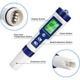 thumbnail image 4 of Medidor de pH electrónico, comprobador de pH 5 en 1 para agua de piscina con luz de fondo, medidor de pH/TDS/EC/salinidad/temperatura con ATC, medidor de pH de alta precisión con resolución, 4 of 5
