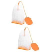 2pcs Silicone Reusable Tea Bag Tea Infuser Strainer Loose Leaf Filters Steeper for Tea Cups Mugs Teapots (Orange)