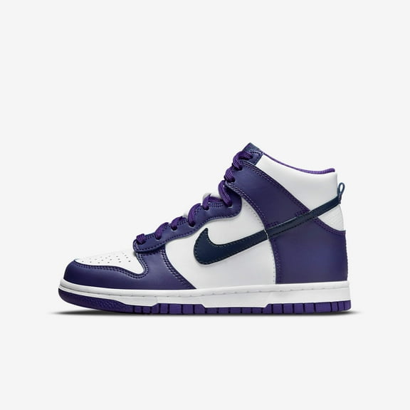 Big Kid's Nike Dunk Hi White/Midnight Navy (DH9751 100) - 4