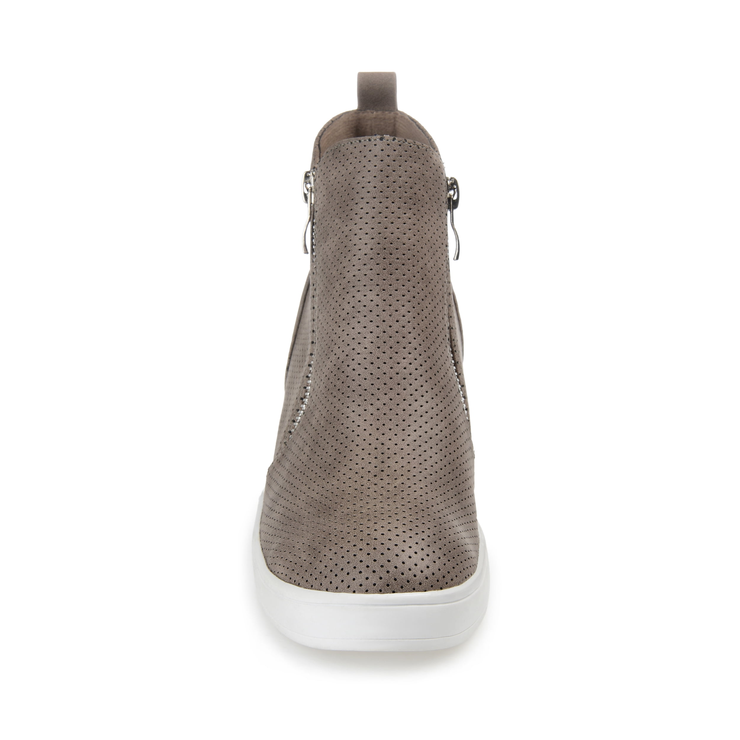Journee Womens Pennelope Round Toe Double Zip Wedge Sneakers, Widths Available