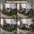 thumbnail image 5 of Corduroy Double Lounge Chaise Sofa Indoor, Oversized Upholstered Sleeper Cloud Couch, Sectional Deep Seat Loveseat for Living Room, No Assembly Required, Green, 5 of 8