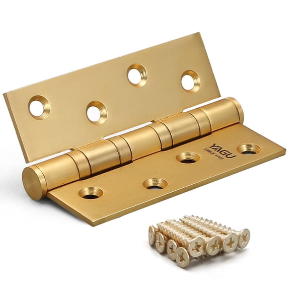 Bisagras de puerta YAGU, oro cepillado, acero inoxidable de 4 x 3 pulgadas, paquete de 3