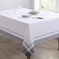 thumbnail image 2 of Fennco Styles Neutra Banded Border Design Tablecloth - Decorative Table Cover for Everyday Use, Dining Table Décor, Banquets, Family Gatherings and Special Occasions, 2 of 3