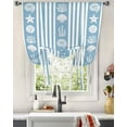 thumbnail image 3 of Blue Striped Coastal Tie Up Curtains for Kitchen Bathroom Bedroom Windows 45 Inch Length, Nautical Beach Starfish Shell Balloon Drape Curtains Shade Rod Pocket Drapery Curtain Panel, 42"x54", 3 of 7