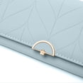 thumbnail image 3 of Organizador de embrague de cartera con solapa RFID de cuero para mujer, 3 of 5