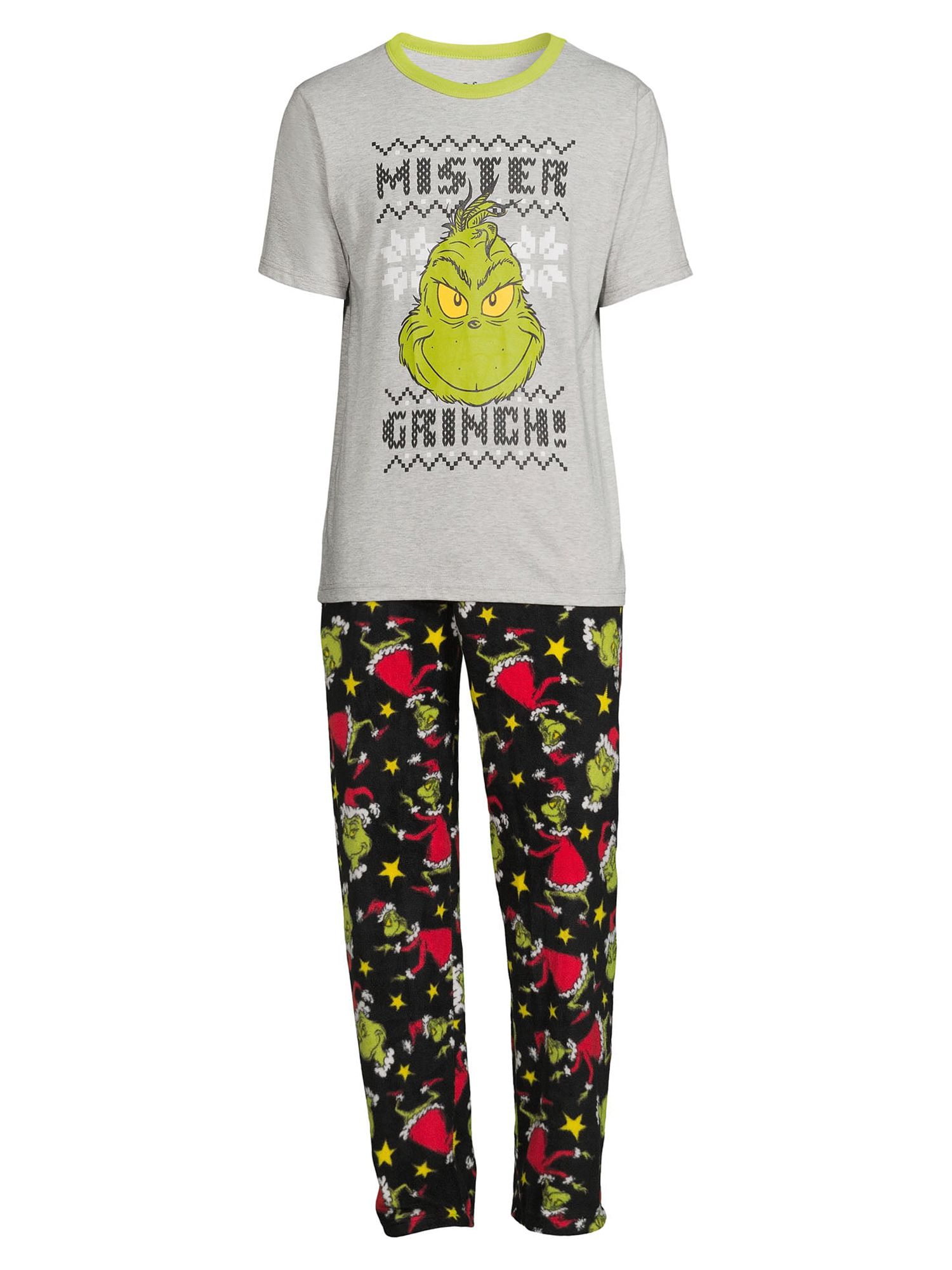 Dr. Seuss, Adult Mens, Grinch Pajamas Sleepwear Sets, Sizes S-2XL