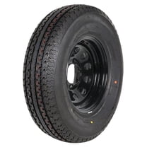 WEIZE ST225/75R15 Radial Trailer Tires 10 Ply and 15" Black Rim 6 on 5-1/2" Trailer Tire On Rim ST 225/75/15 225/75R15 225 75r15 Load E