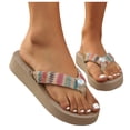 thumbnail image 3 of ibiyuan Brown Flip Flops Women Thong Sandals for Women Wide Non- Woven Sole Womens Slippers Flexible Orthofeet Shoes for Women, 3 of 8
