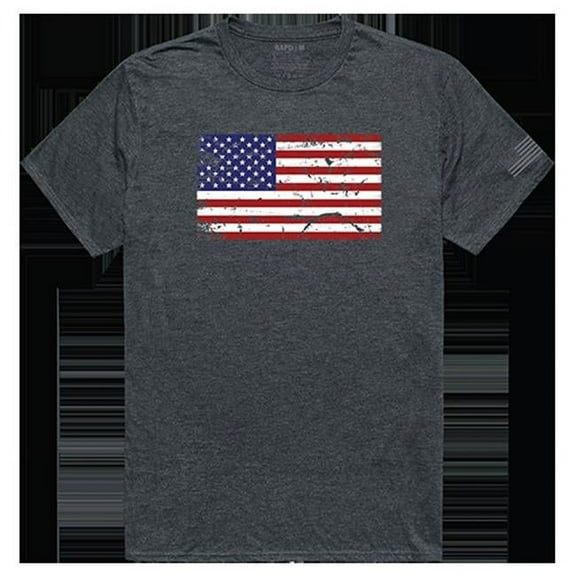 US Flag 2 Tactical Graphic T-shirt, Heather Charcoal - Medium