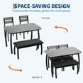thumbnail image 4 of Accreate 4 Piece Kitchen Dining Set with Chamfer Table, Upholstered Bench & 2 Chairs, Space Saving, 4 of 9