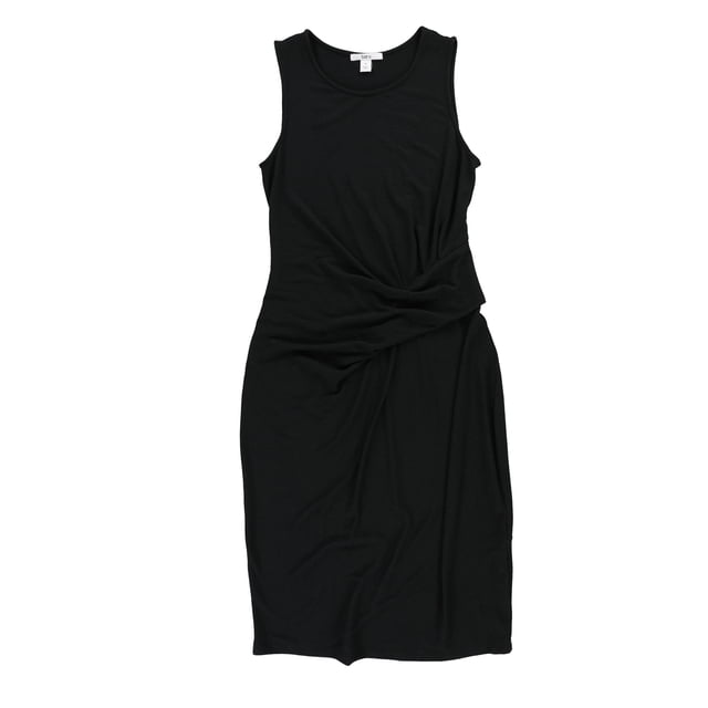 bar III Robe Moulante Froncée pour Femmes, Noire, Grande