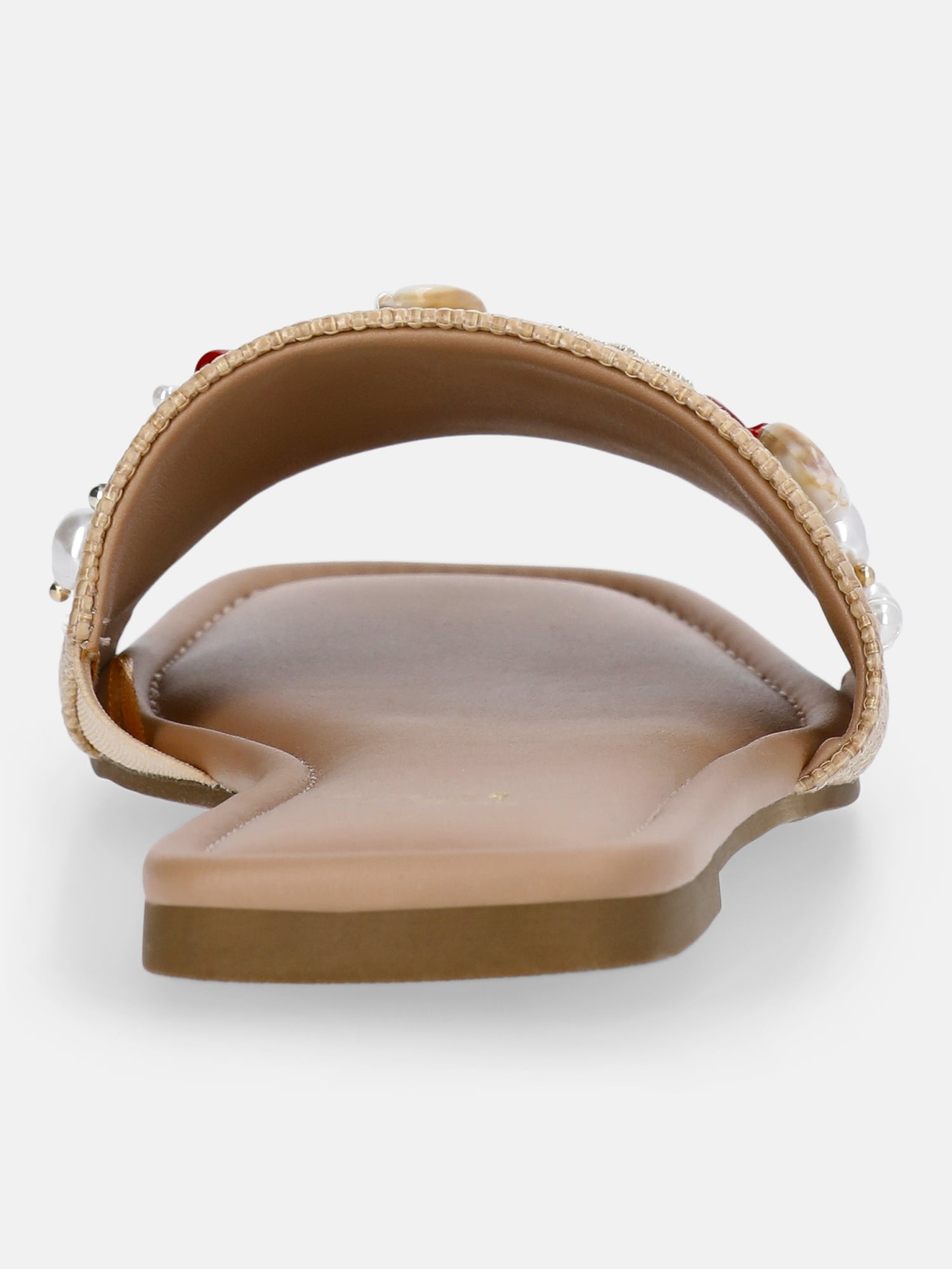 Time and Tru Women's Raffia Shell Slide Sandals
