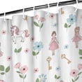 thumbnail image 3 of Princess Unicorn Flower Pattern Shower Curtain 36"x72" ,Bathroom Decorative Shower Curtains Set with 12 Hooks,Modern Waterproof Washable Shower Curtain, 3 of 6