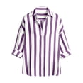 thumbnail image 6 of Horkkom Striped Shirt Women Long Sleeve Button Down Shirts Casual Loose Work Dress Shirts M, 6 of 7