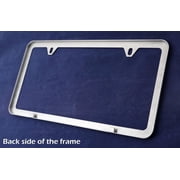 LFPartS Slim Style Polished Stainless Steel License Plate Frame Mirror Finish 2 Holes