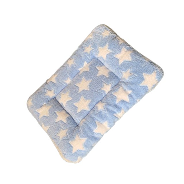 relayinert Polyester Washable And Machine Washable Pet Mat For Easy Cleaning Soft And Breathable Pet Bed Blue Star 30*40cm 1Set