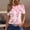 #Floral print_6 Pink, variant on Floral Print Tops for Womens,Summer Womens Scooped Neck Tees Short Sleeve Shirts Loose Fitted Tunics Blouses Ultra Soft Textured Tops Lounge Breathable T-Shirts Running Cycling Workout Outfits