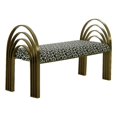 thumbnail image 1 of TOV Furniture Banc Rembourré en Velours Imprimé Léopard Mavis, 1 of 6
