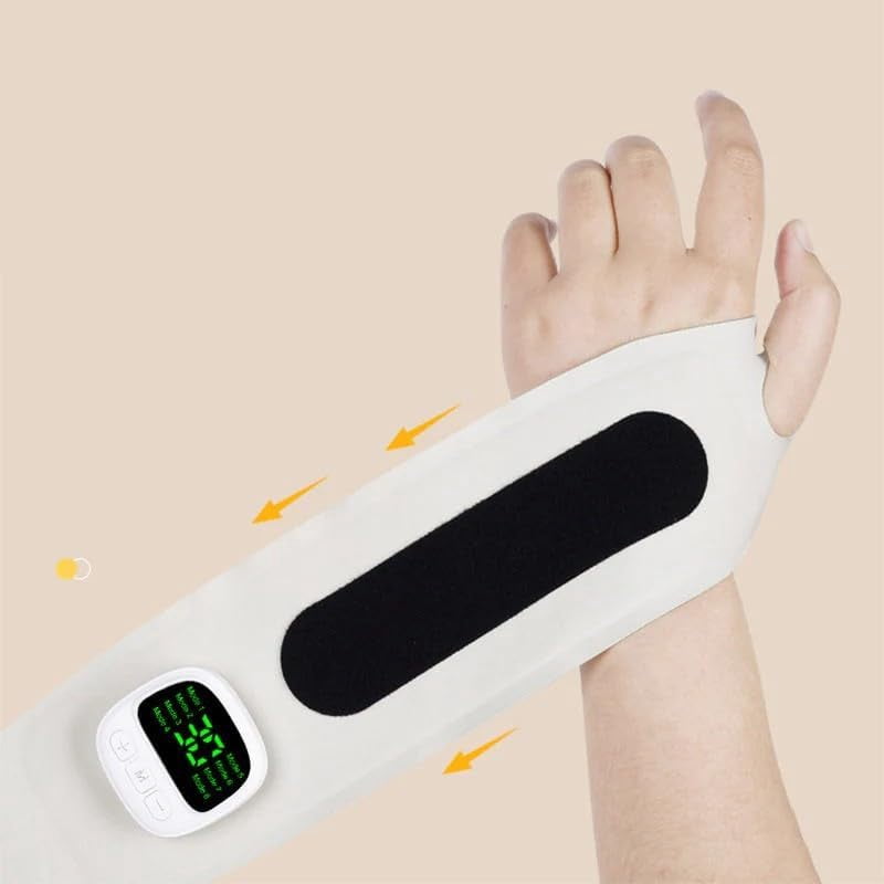 Carpal Tunnel Wrist Massager with 8 Modes and 30 Strengths, Cordless Electric Hand Heating Pad, Ergonomic 360 Support, Detachable Magnetic Host