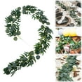 thumbnail image 2 of Artificial Eucalyptus Garland 6.5FT, Fake Silver Dollar Leaves Vines Rustic Grey Green for Wedding Arch Backdrop Fireplace Table Party Décor, A, Indoor/Outdoor Decor, 2 of 9