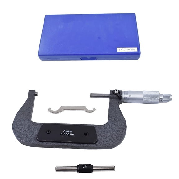 ALL-CARB Micrometer Set 3-4 in -High Quality Outside Metric Accuracy 0.0001 in Graduation Premium Precision Machinist Tools