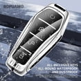 thumbnail image 3 of For BYD Tang A 4 buttons DM 2018 Key Bag Auto Accessories Zinc alloy+leather Car Key Cover Smart Remote Key Case, 3 of 10