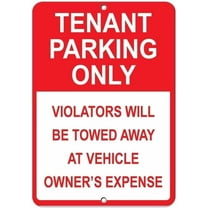 Man Cave Decor Metal Tin Sign Tenant Parking Only Violators Towed Away At Owner's Expense Plaque For Yard Garage Driveway House Fence Metal Sign For Wall Artmetal Sign Gift Size 12x8 Inch Vintage