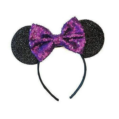 Purple Mickey Ears, Sparkly Mickey Ears, Purple Minnie Ears, Rainbow Ears, Minnie Ears, Rose Gold