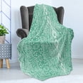 thumbnail image 4 of Mint Soft Flannel Fleece Throw Blanket, Classic Lace Pattern with Details Shabby Form Feminine Vivid Vintage Image, Cozy Plush for Indoor and Outdoor Use, 50" x 60", Teal Turquoise, by Ambesonne, 4 of 5
