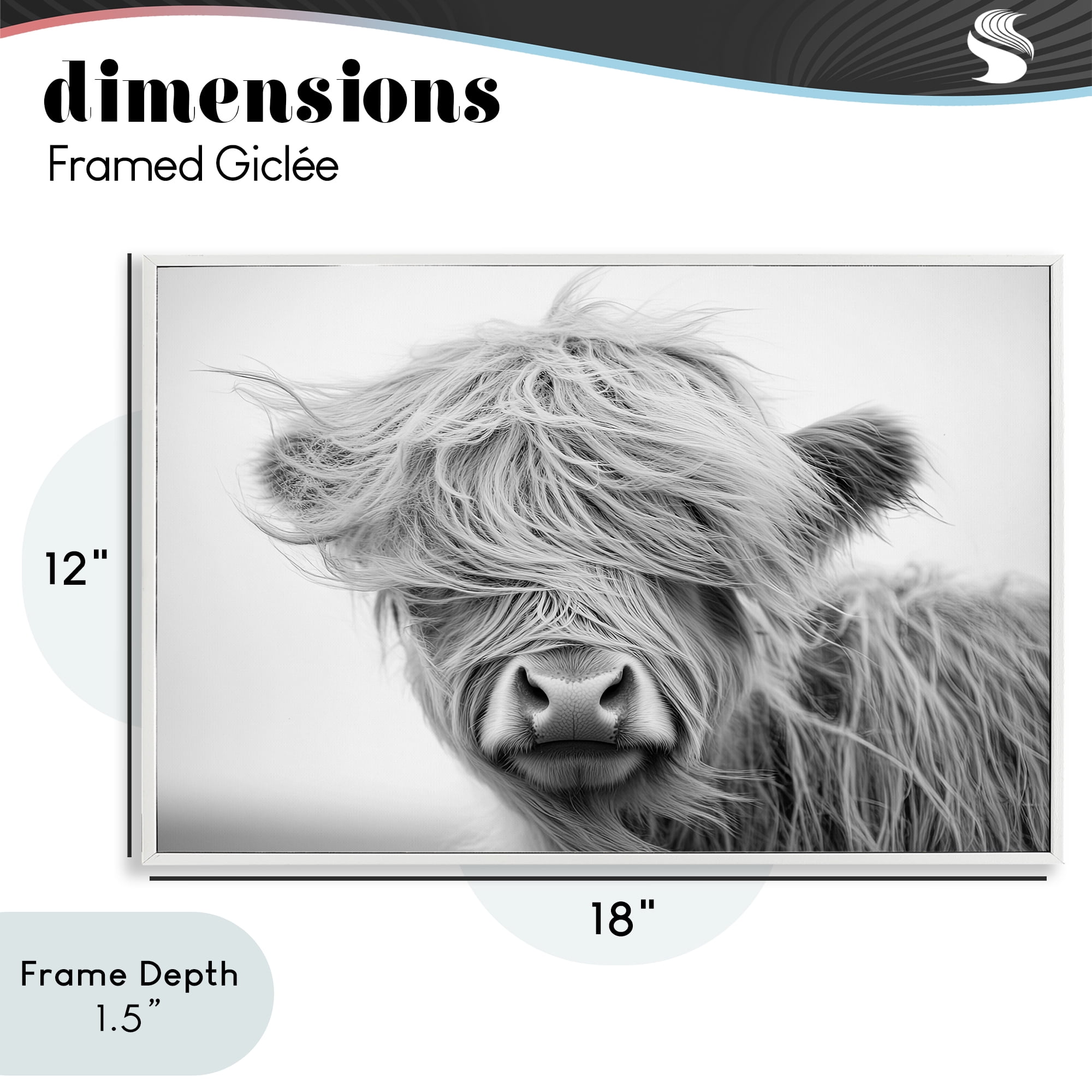 Stupell Industries Easy Breezy Cattle White Framed Giclee Art, design by Tina LeCour