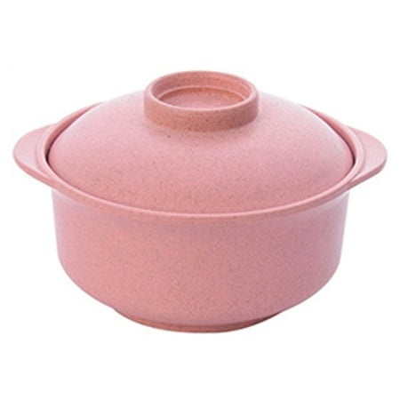 

PWFE Instant Noodle Bowls With Lids Soup Hot Rice Bowls Japanese Style Students Food Container Healthy Tableware Bowl Tableware(Pink)