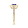 thumbnail image 3 of ANGARA Natural 1.25 ct Tanzanite & Diamond Scalloped Halo Ring in 14K Yellow Gold for Women (Size-8x6mm) | December Birthstone, Anniversary, Jewelry Gift for Women | Natural Tanzanite Ring, 3 of 9