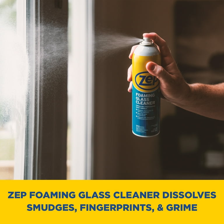 Zep Foaming Glass Cleaner, 19 oz Aerosol, Case of 4, Shine for