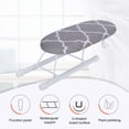 thumbnail image 4 of Compact Ironing Board Full Size European Made, Mini Ironing Board Foldable Sleeve Cuffs Collars Ironing Table for Home Travel Use[Classic grid], 4 of 9