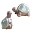 thumbnail image 4 of MasteelfCA 2Pcs Ceramic Tortoise Models Decorative Tea Pets Zen Tortoise Adornments (Gray), 4 of 7