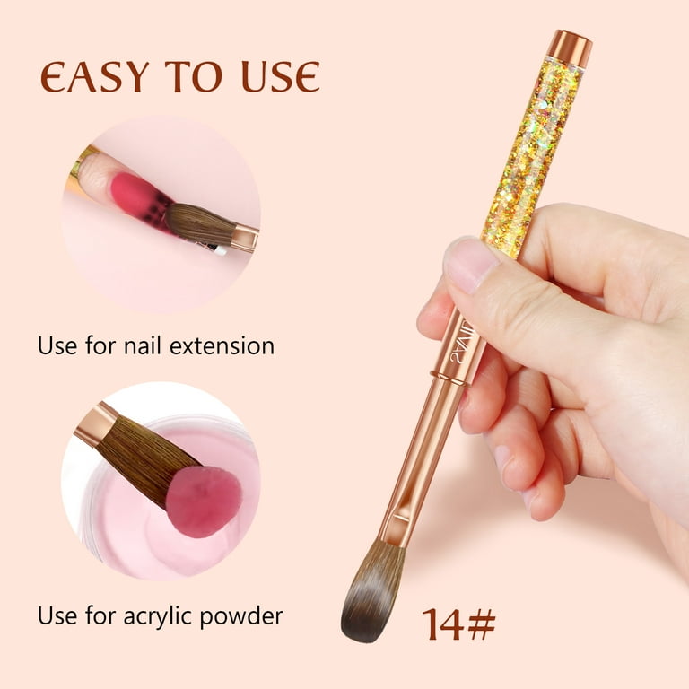 EX Kolinsky Acrylic Nail Brush for Acrylic Powder Manicure Pedicure (Size 8  (Pack of 1))